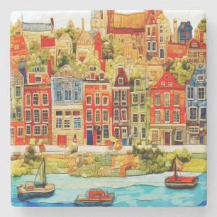 City Road Old House Architecture #55 Stone Coaster