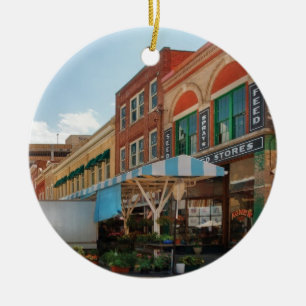 City - Roanoke, VA - The City Market Ceramic Ornament