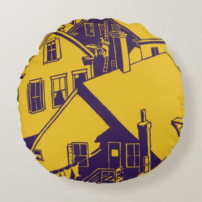 City Rooftops  Round Cushion (Front)