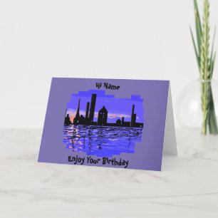 City Scape customisable Birthday card