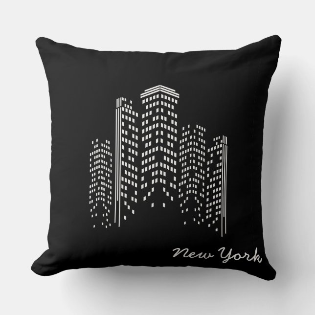 City Scape Throw Pillow (Front)
