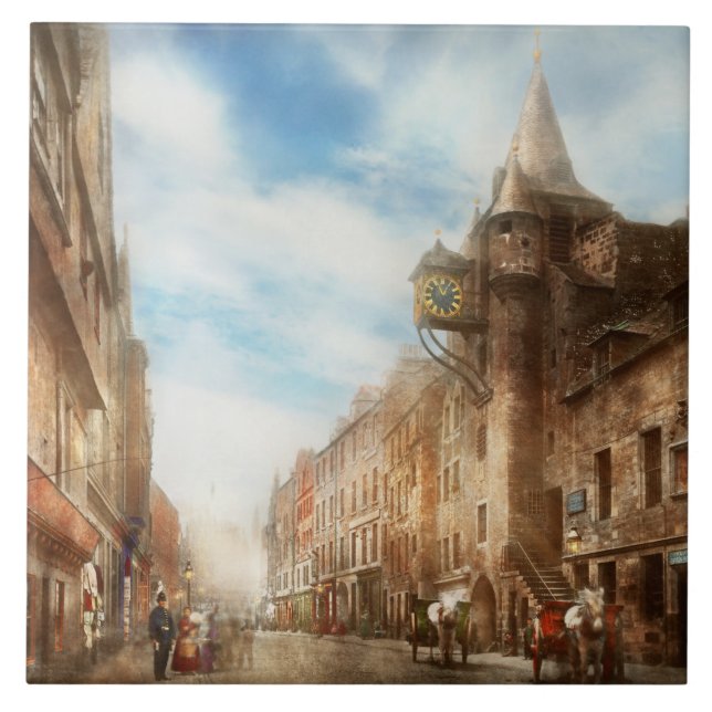 City - Scotland - Tolbooth operator 1865 Ceramic Tile (Front)