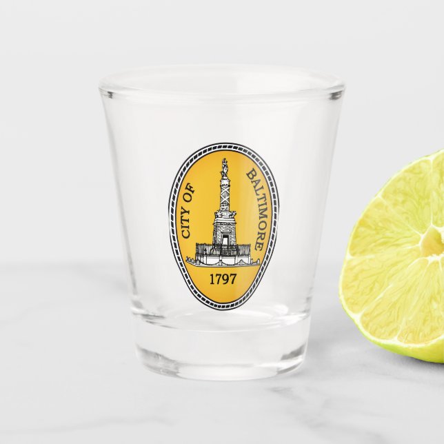 City Seal of Baltimore, Maryland Shot Glass (Front)