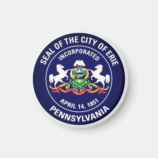 City Seal of Erie, Pennsylvania Magnet (Front)