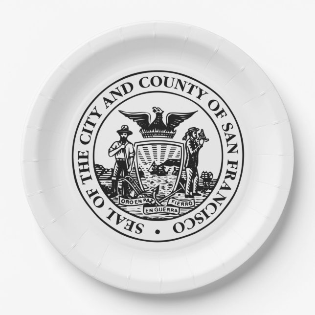 City Seal of San Francisco (California, USA) Paper Plate (Front)