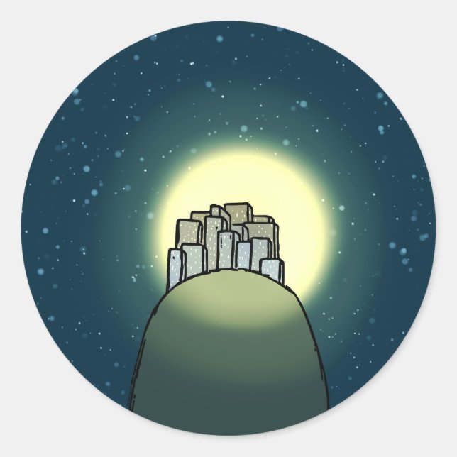 City Set on a Hill Classic Round Sticker (Front)