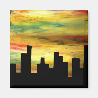 city silhouette magnet