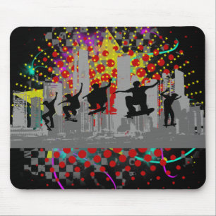 City Skateboarding Mouse Pad