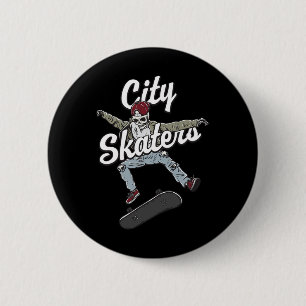 City Skater Skateboarding Funny Skateboard Humor S 6 Cm Round Badge