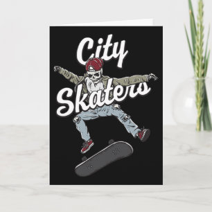 City Skater Skateboarding Funny Skateboard Humor S Card