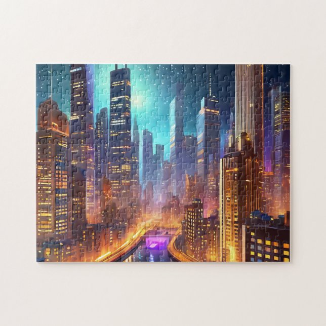 City Skyline Art 3 Photo Puzzles Skyline Internet (Horizontal)