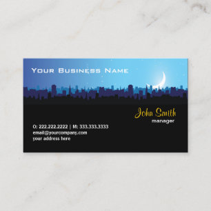 City Skyline at Night business card