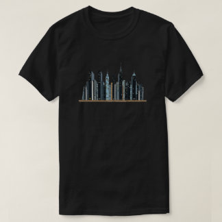 City Skyline Bookshelf – Minimalist T-Shirt Unisex