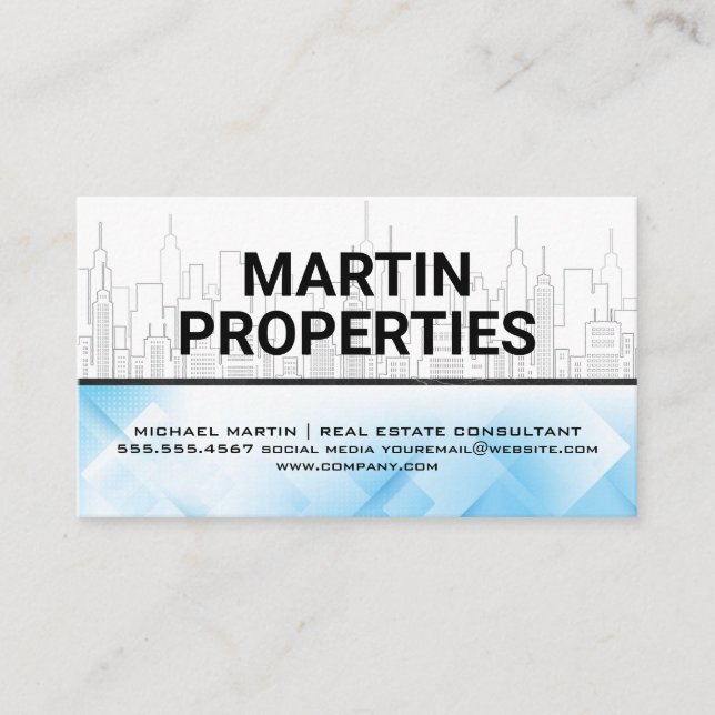 City Skyline | Commercial Properties Business Card (Front)