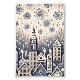 City Skyline Confetti Birthday Card Photo Print