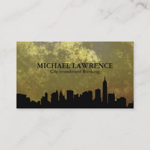 City Skyline (gold) Business Card