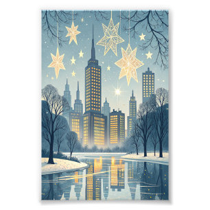 City Skyline Hanukkah Greeting Card Photo Print