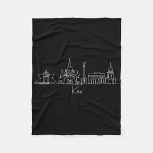City Skyline Kiev Ukraine Fleece Blanket