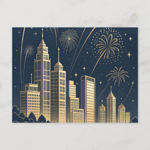 City Skyline New Year Card