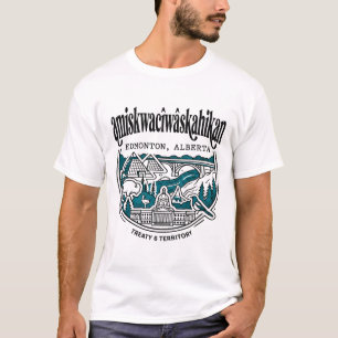 City Skyline of Edmonton Alberta Canada Map T-Shirt