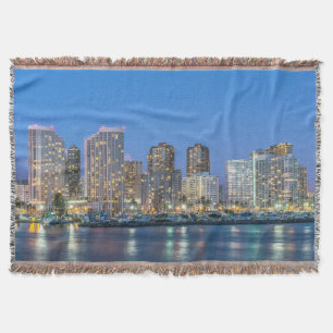 City Skyline of Waikiki Throw Blanket
