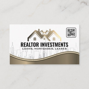 City Skyline   Real Estate   Qr Code Business Card
