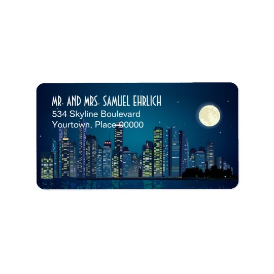City Skyline Return Address Address Label