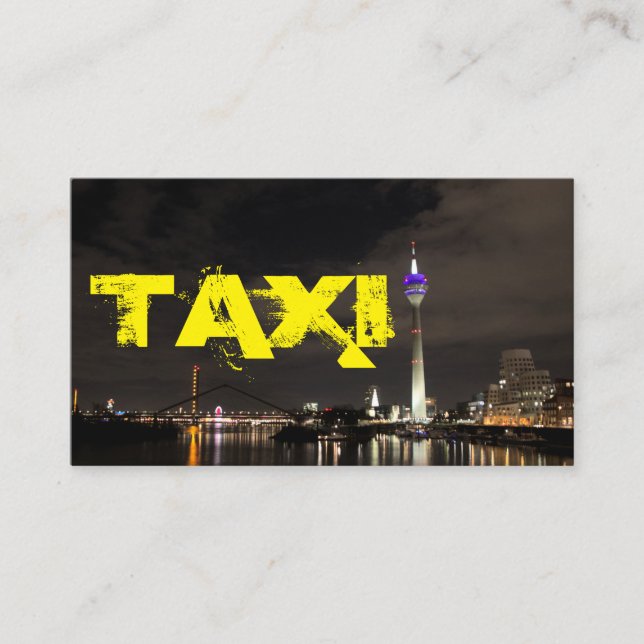 City skyline taxi driver cabdriver transporter business card (Front)
