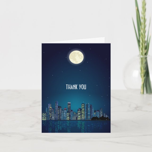 City Skyline Thank You Card (Front)