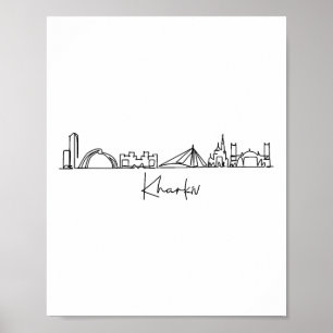 City Skyline Travel Souvenir Tourist Kharkov Ukrai Poster