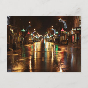 City street at night postcard