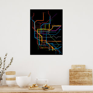 City subway map poster