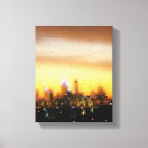 City sunset canvas print
