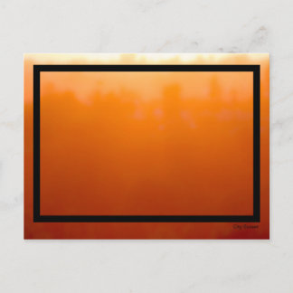 City Sunset Design Impressionist Abstract Orange Postcard