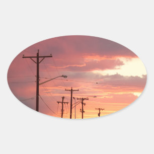 City Sunsets Oval Sticker