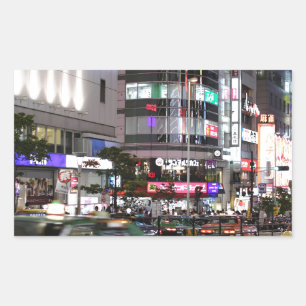 City Tokyo Street View Rectangular Sticker