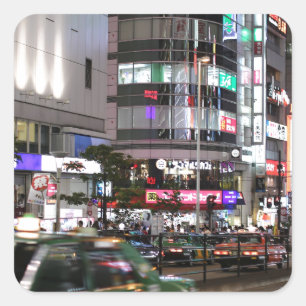 City Tokyo Street View Square Sticker