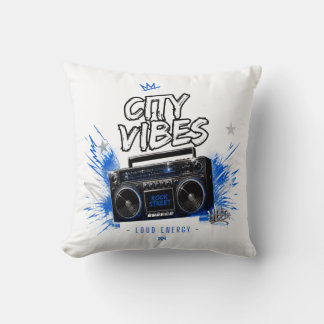 City Vibes Rock the Street – Retro Boombox Cushion
