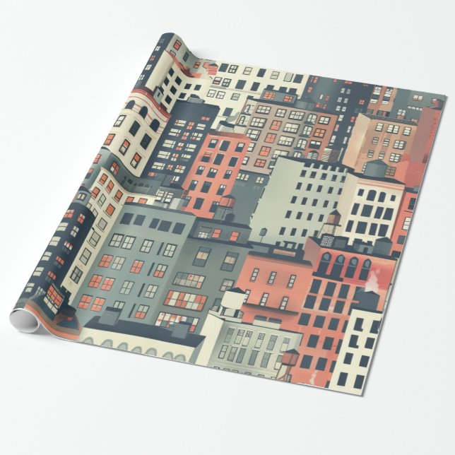 City View Wrapping Paper (Unrolled)