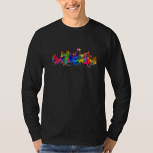 City Watercolor Skyline Home State Souvenir Benido T-Shirt