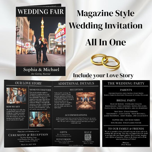 City Wedding Magazine Cover Invitation (City Wedding Magazine Cover Invitation-All in One)