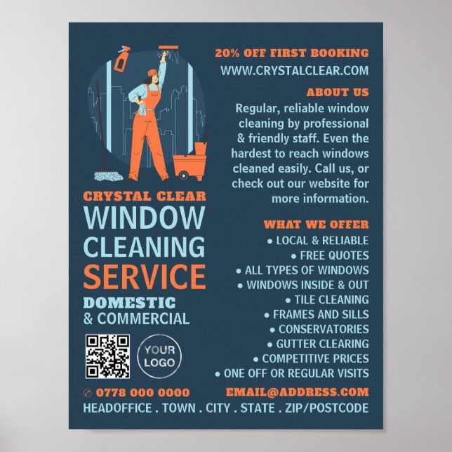 City Windows, Window Cleaner, Cleaning Service Poster (Front)