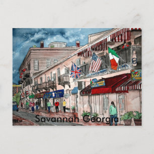 Cityscape architecture historical art, Savannah... Postcard