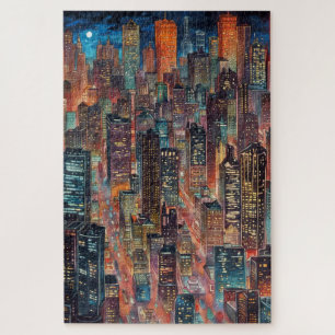 Cityscape At Night Jigsaw Puzzle