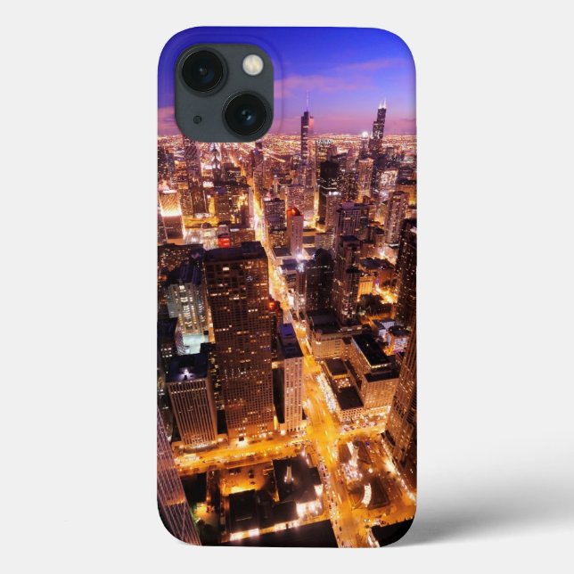 Cityscape at night of Chicago Case-Mate iPhone Case (Back)