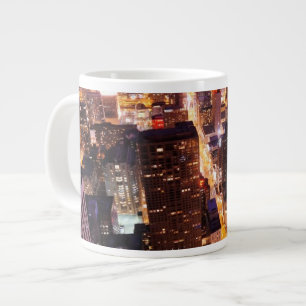 Cityscape at night of Chicago Large Coffee Mug