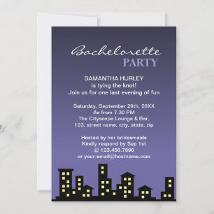 Cityscape Bachelorette Party Invitation