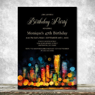 Cityscape Birthday Party Invitation