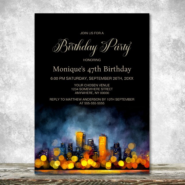 Cityscape Birthday Party Invitation (Creator Uploaded)