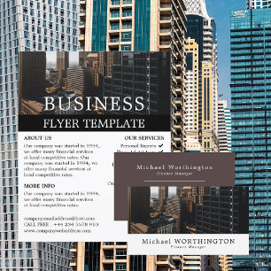 Cityscape, Business & Finance Advertising Flyer